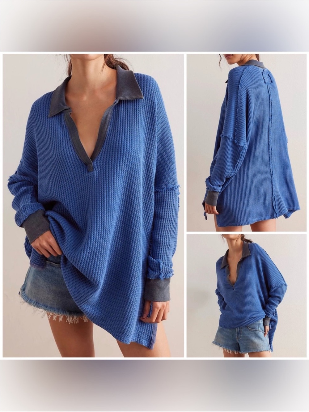 Blue colorblock tee